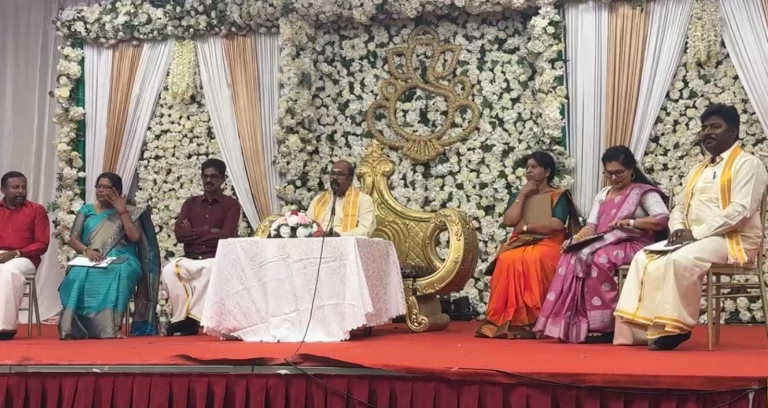கந்தசுவாமி ஆலய மண்டபத்தில் பட்டிமன்றம் “தமிழருவி” த.சிவகுமார் அவர்கள் நடுவராக கலந்து கொள்ள நடைபெற்றது.|04.10.2025